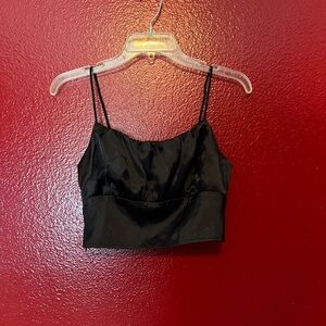 SHEIN Black Satin Camisole Top
